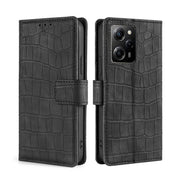 For Xiaomi Poco X5 Pro / Redmi Note 12 Pro Speed Skin Feel Crocodile Magnetic Clasp Leather Phone Case(Black)