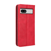 For Google Pixel 7a Magnetic Buckle Retro Texture Leather Phone Case(Red)