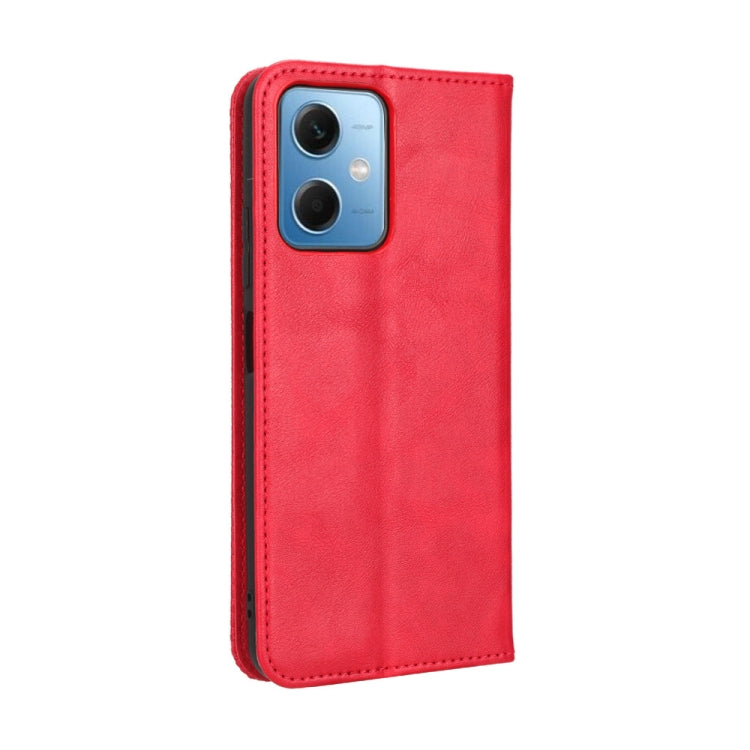For Xiaomi Poco X5 5G / Redmi Note 12 5G Magnetic Buckle Retro Texture Leather Phone Case(Red)