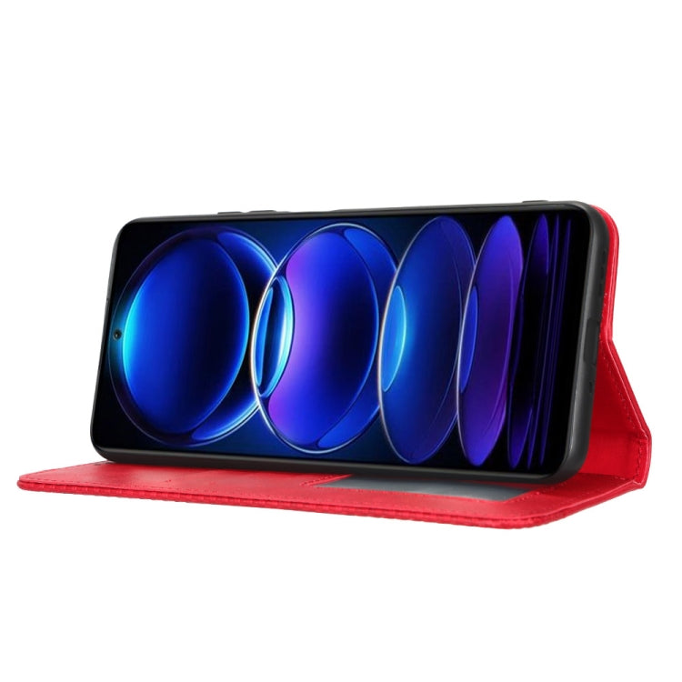 For Xiaomi Poco X5 5G / Redmi Note 12 5G Magnetic Buckle Retro Texture Leather Phone Case(Red)