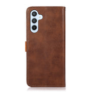 For Samsung Galaxy A24 4G KHAZNEH Dual-color Cowhide Texture Leather Phone Case(Brown)