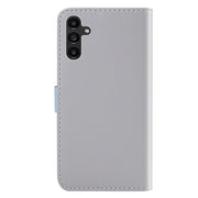 For Samsung Galaxy A14 5G Tricolor Stitching Flip Leather Phone Case(Grey)