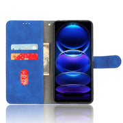 For Xiaomi Poco X5 5G / Redmi Note 12 5G Skin Feel Magnetic Flip Leather Phone Case(Blue)