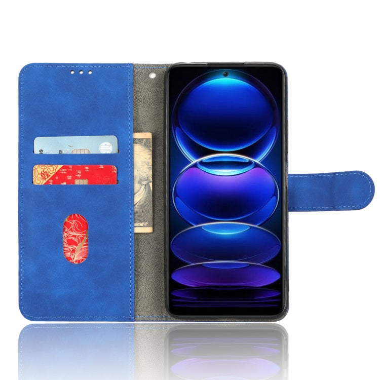 For Xiaomi Poco X5 5G / Redmi Note 12 5G Skin Feel Magnetic Flip Leather Phone Case(Blue)