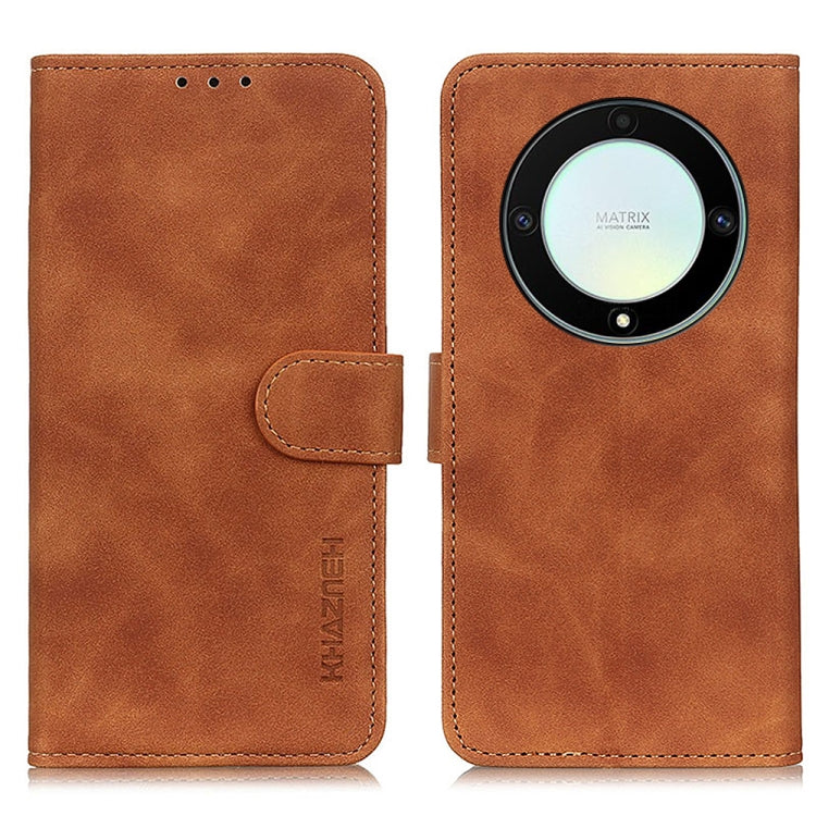 For Honor X9A 5G / Magic5 Lite 5G KHAZNEH Retro Texture Flip Leather Phone Case(Brown)