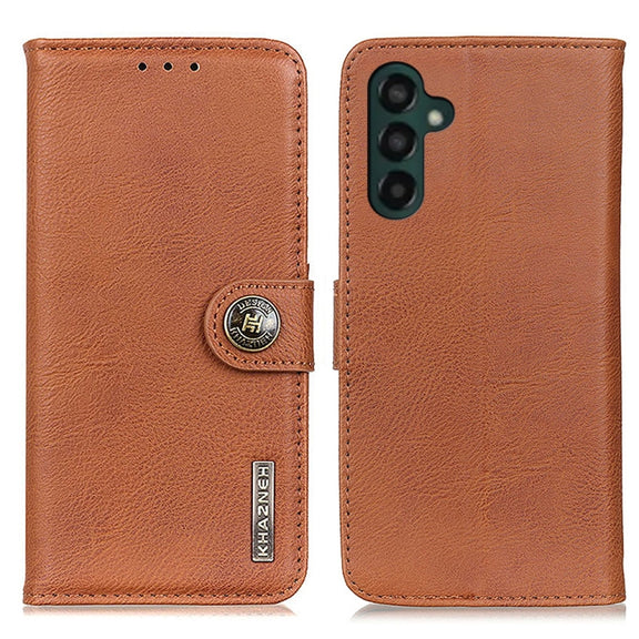 For Samsung Galaxy A24 4G KHAZNEH Cowhide Texture Horizontal Flip Leather Phone Case(Brown)