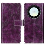 For Honor X9A 5G / Magic5 Lite 5G Retro Crazy Horse Texture Horizontal Flip Leather Phone Case(Purple)