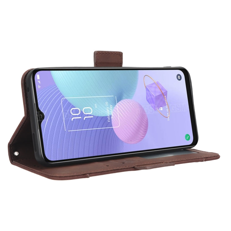 For TCL 405 / 406 T506D Skin Feel Calf Texture Card Slots Leather Phone Case(Brown)