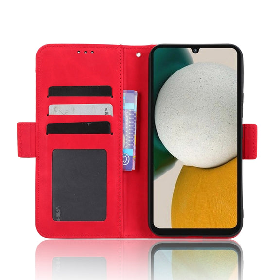 For Samsung Galaxy A34 5G Skin Feel Calf Texture Card Slots Leather Phone Case(Red)