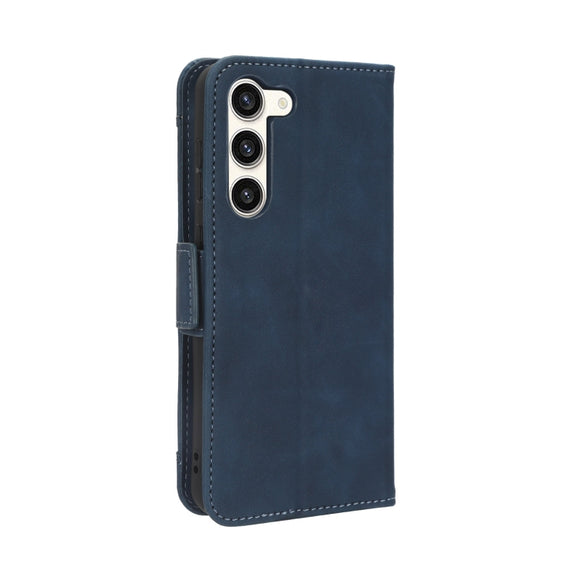 For Samsung Galaxy S23+ 5G Skin Feel Calf Texture Card Slots Leather Phone Case(Blue)