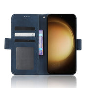 For Samsung Galaxy S23+ 5G Skin Feel Calf Texture Card Slots Leather Phone Case(Blue)