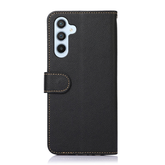 For Samsung Galaxy A24 4G KHAZNEH Litchi Texture Leather RFID Phone Case(Black)