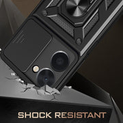 For Realme C33 4G Sliding Camera Cover Design Phone Case(Black)