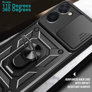 For Realme C33 4G Sliding Camera Cover Design Phone Case(Red)