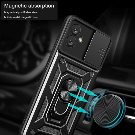 For Samsung Galaxy A04e Sliding Camera Cover Design Phone Case(Blue)