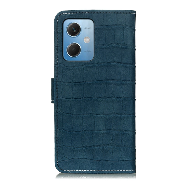 For Xiaomi Poco X5 5G / Redmi Note 12 5G Crocodile Texture Flip Leather Phone Case(Dark Green)