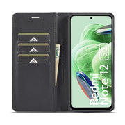 For Xiaomi Poco X5/Redmi Note 12 5G LC.IMEEKE Carbon Fiber Texture Flip Leather Phone Case(Vertical Black)