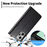 For Xiaomi Poco X5/Redmi Note 12 5G LC.IMEEKE Carbon Fiber Texture Flip Leather Phone Case(Vertical Black)