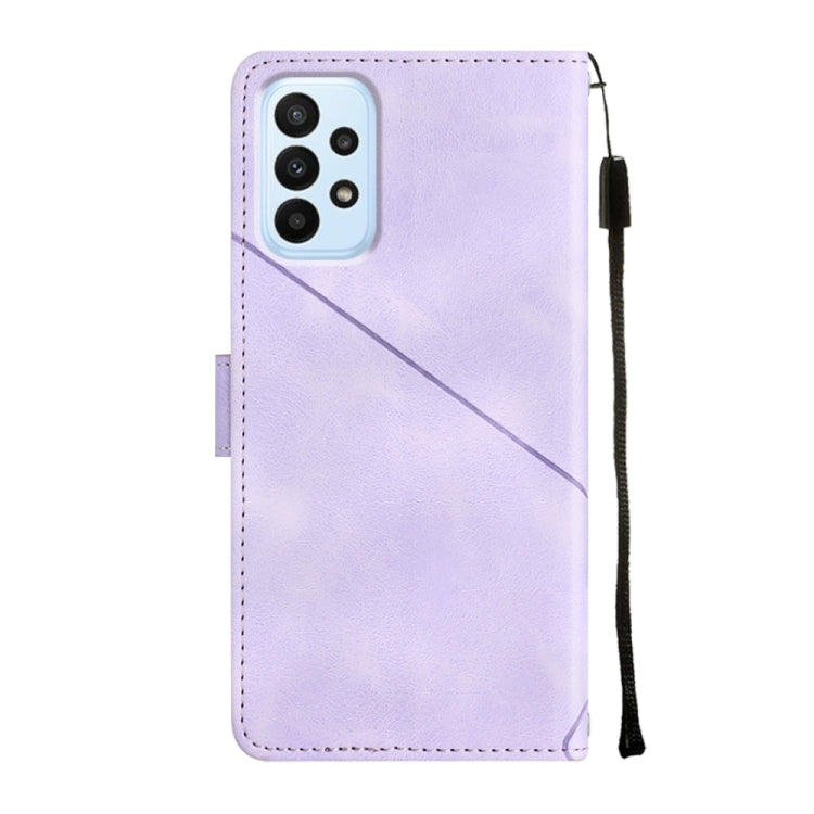 For Samsung Galaxy A13 Lite / A13 4G Skin-feel Embossed Leather Phone Case(Light Purple)