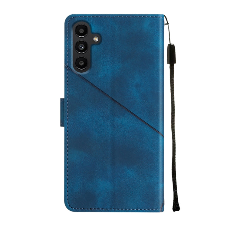For Samsung Galaxy A13 5G /A04 4G/A04e Skin-feel Embossed Leather Phone Case(Blue)