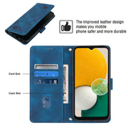 For Samsung Galaxy A13 5G /A04 4G/A04e Skin-feel Embossed Leather Phone Case(Blue)