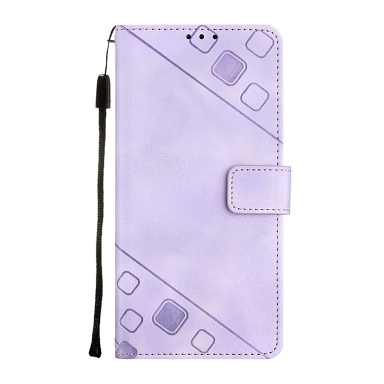 For Samsung Galaxy A14 5G Skin-feel Embossed Leather Phone Case(Light Purple)