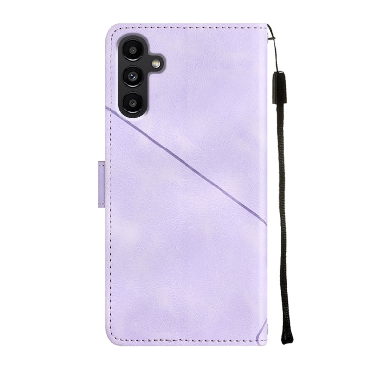 For Samsung Galaxy A14 5G Skin-feel Embossed Leather Phone Case(Light Purple)