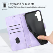 For Samsung Galaxy A14 5G Skin-feel Embossed Leather Phone Case(Light Purple)