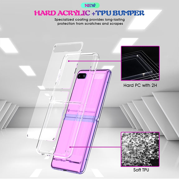 For Galaxy Z Flip Shockproof Scratchproof TPU + Acrylic Protective Case(Transparent)