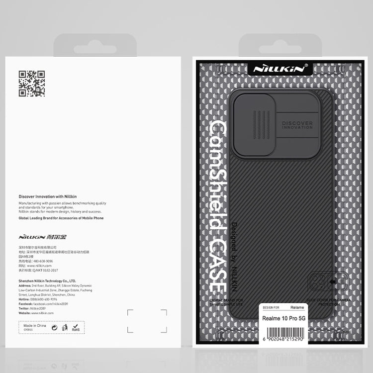 For Realme 10 Pro 5G NILLKIN Black Mirror Series Camshield PC Phone Case(Blue)
