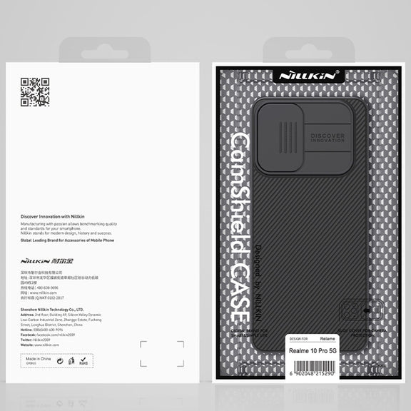 For Realme 10 Pro 5G NILLKIN Black Mirror Series Camshield PC Phone Case(Blue)
