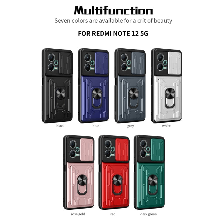For Xiaomi Redmi Note 12 5G Sliding Camshield Card Phone Case(Black)