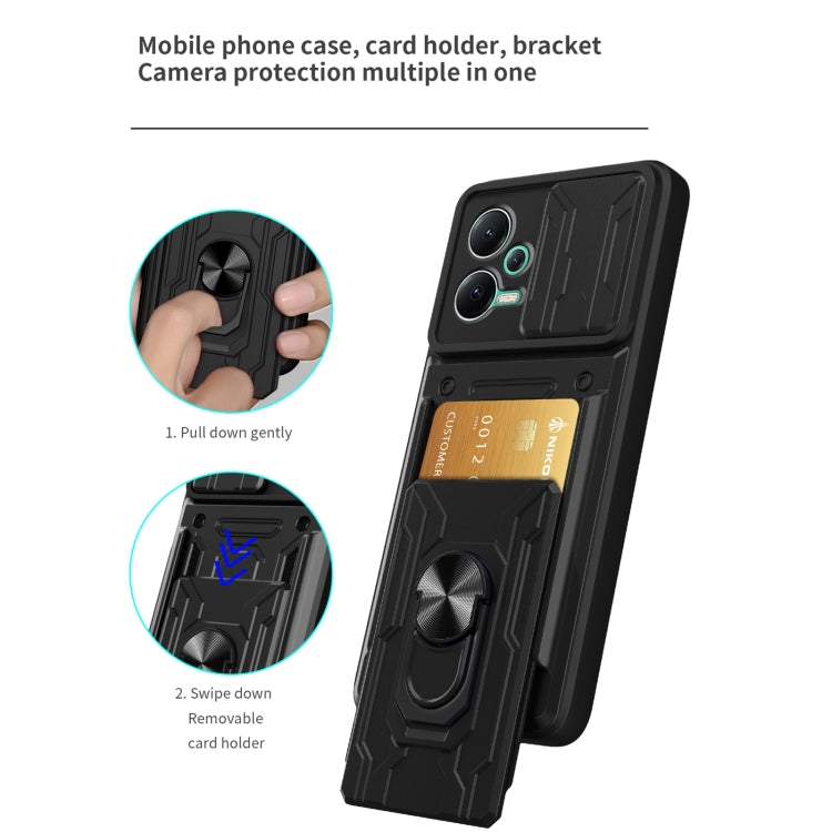 For Xiaomi Redmi Note 12 5G Sliding Camshield Card Phone Case(Black)