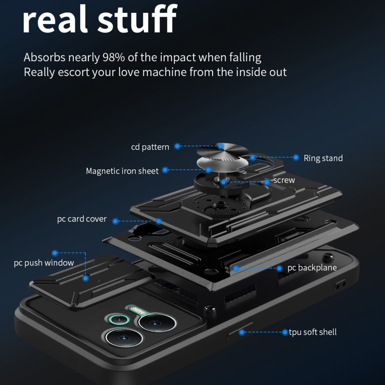 For Xiaomi Redmi Note 12 5G Sliding Camshield Card Phone Case(Black)