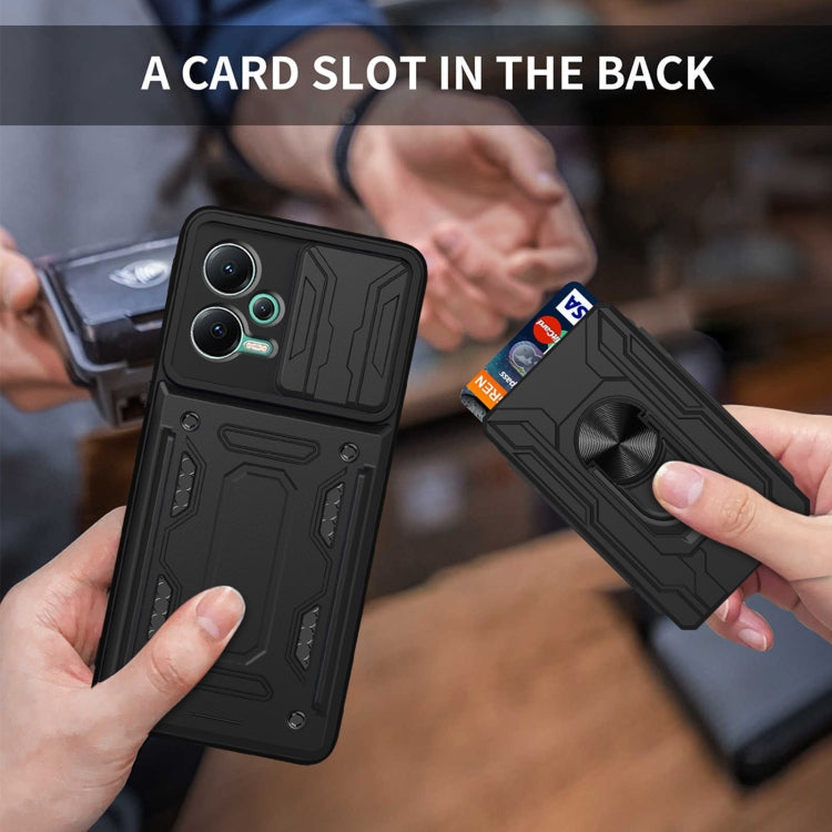 For Xiaomi Redmi Note 12 5G Sliding Camshield Card Phone Case(Black)