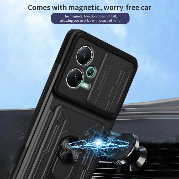 For Xiaomi Redmi Note 12 5G Sliding Camshield Card Phone Case(Black)