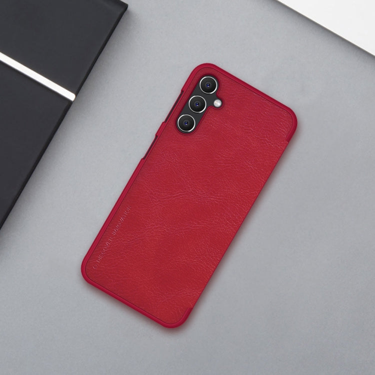 For Samsung Galaxy A14 5G NILLKIN QIN Series Crazy Horse Texture Leather Case(Red)