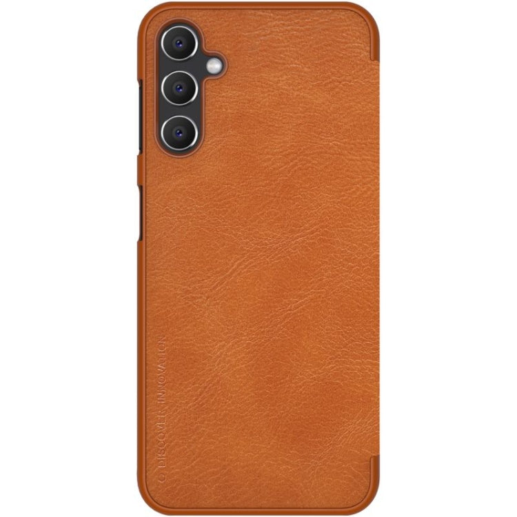 For Samsung Galaxy A14 5G NILLKIN QIN Series Crazy Horse Texture Leather Case(Brown)