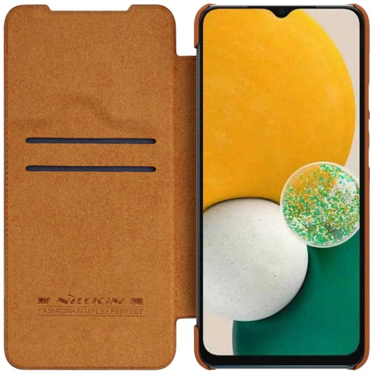 For Samsung Galaxy A14 5G NILLKIN QIN Series Crazy Horse Texture Leather Case(Brown)