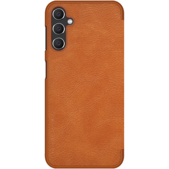 For Samsung Galaxy A14 5G NILLKIN QIN Series Crazy Horse Texture Leather Case(Brown)