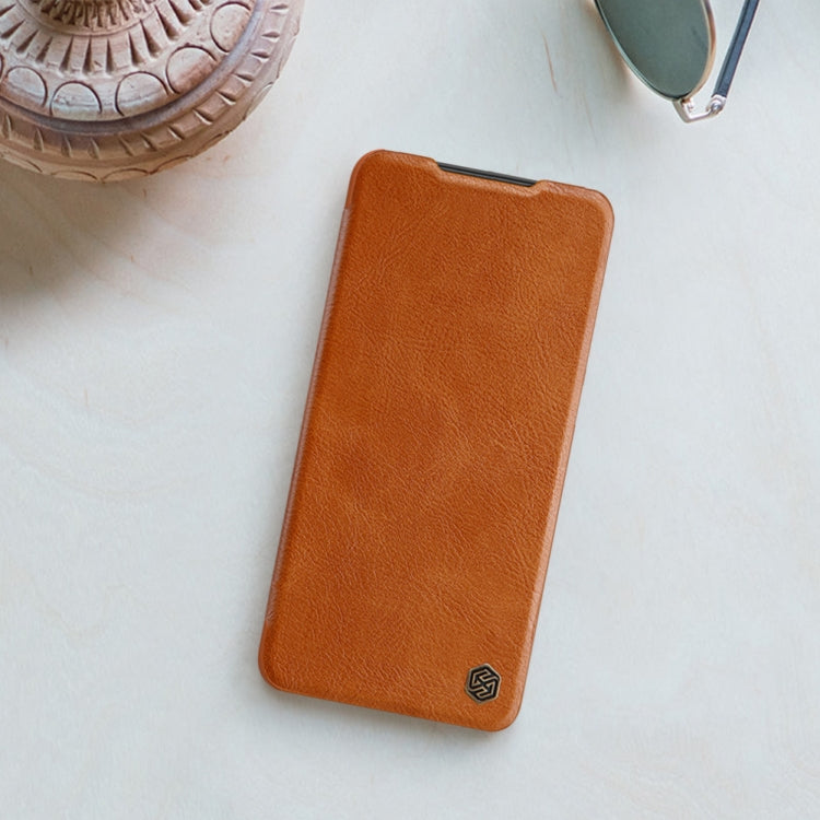 For Samsung Galaxy A14 5G NILLKIN QIN Series Crazy Horse Texture Leather Case(Brown)