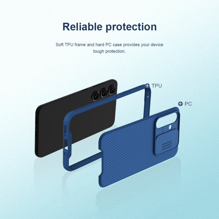 For Samsung Galaxy A54 5G NILLKIN Black Mirror Pro Series Camshield PC Phone Case(Blue)