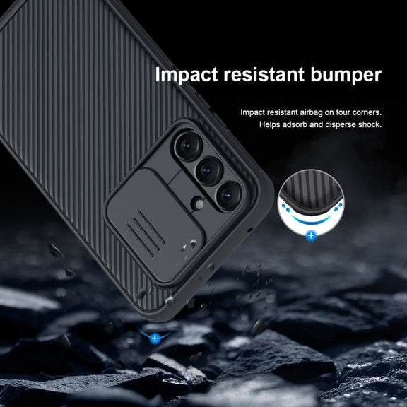 For Samsung Galaxy A54 5G NILLKIN Black Mirror Pro Series Camshield PC Phone Case(Blue)