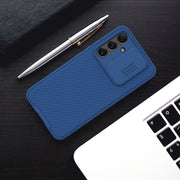 For Samsung Galaxy A54 5G NILLKIN Black Mirror Pro Series Camshield PC Phone Case(Blue)