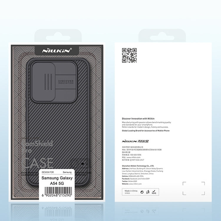 For Samsung Galaxy A54 5G NILLKIN Black Mirror Pro Series Camshield PC Phone Case(Blue)
