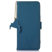For Xiaomi Redmi 12C / Redmi 11A Genuine Leather Magnetic RFID Leather Phone Case(Blue)