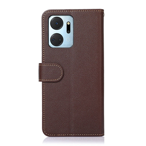 For Honor X7a 4G KHAZNEH Litchi Texture Leather RFID Phone Case(Brown)