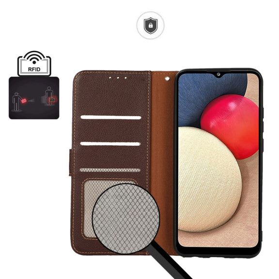 For Honor X7a 4G KHAZNEH Litchi Texture Leather RFID Phone Case(Brown)