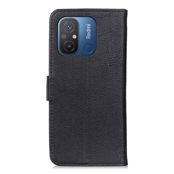 For Xiaomi Redmi 11A / 12C KHAZNEH Cowhide Texture Flip Leather Phone Case(Black)