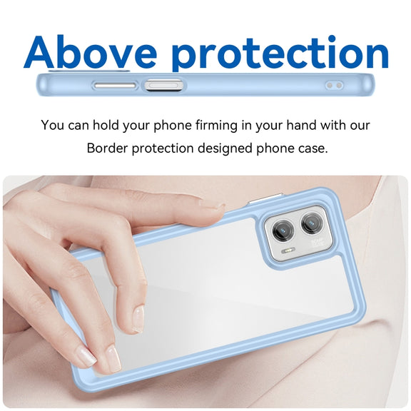 For Motorola Moto G73 Colorful Series Acrylic + TPU Phone Case(Blue)